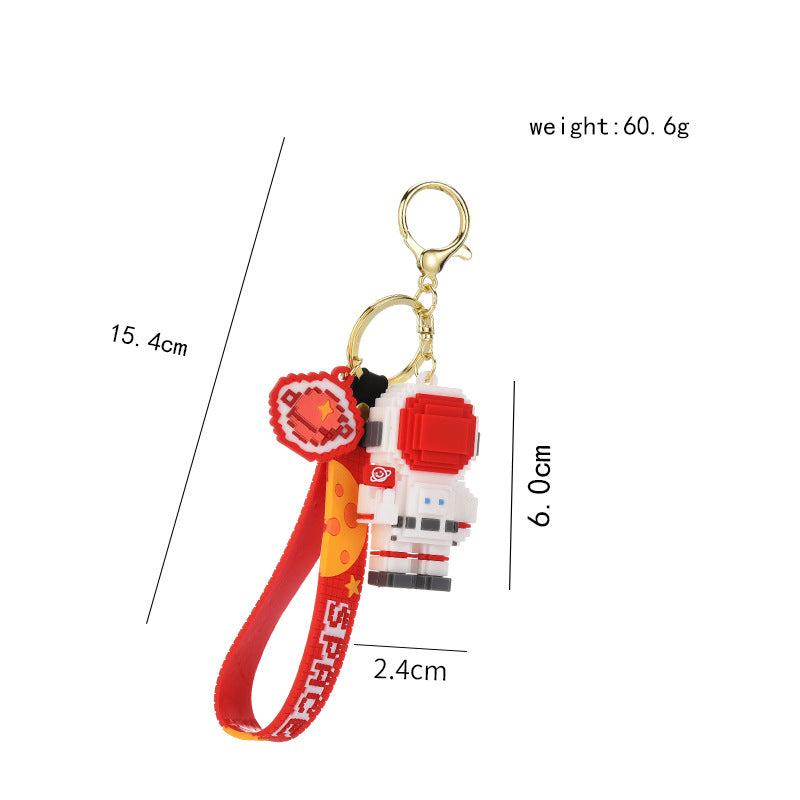 Building Block Space Astronaut Keychain