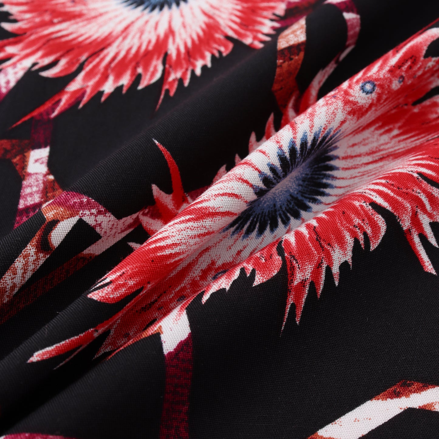 Fashion Print Lapel Button Short Sleeve Shirt
