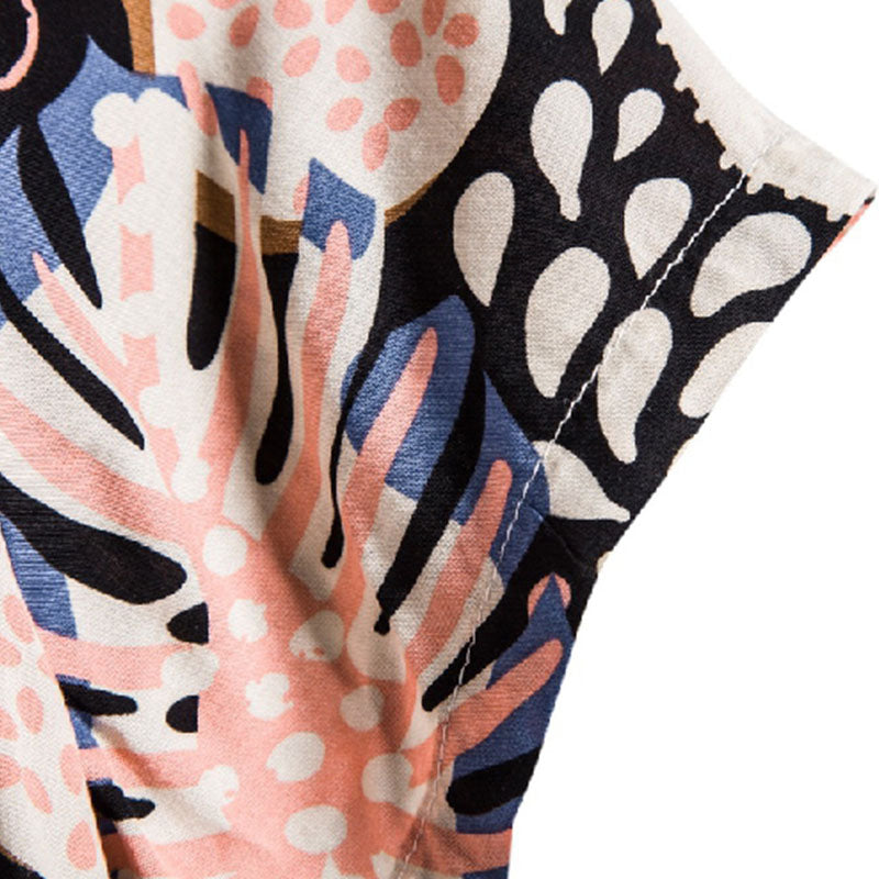 Cotton And Linen Printed Pocket Button-down Shirt