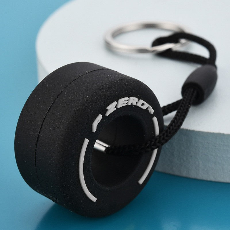 PVC Soft Rubber Tire Decoration Car Keychain