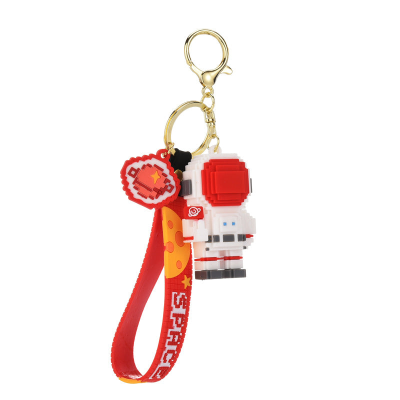 Building Block Space Astronaut Keychain