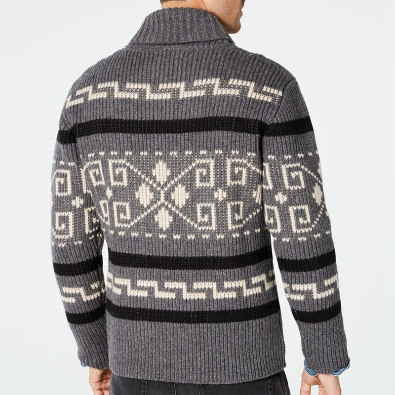 Men's Vintage Ethnic Lapel Collar Knitwear Jacket