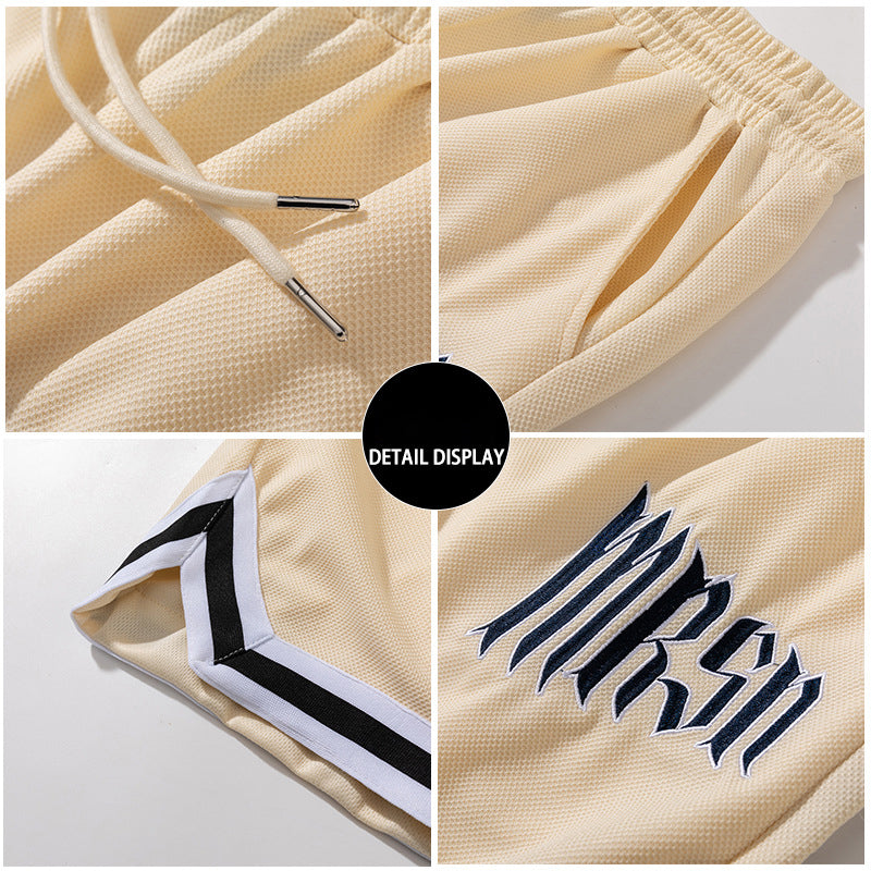 Men's Hip Hop Letter Embroidered Casual Shorts
