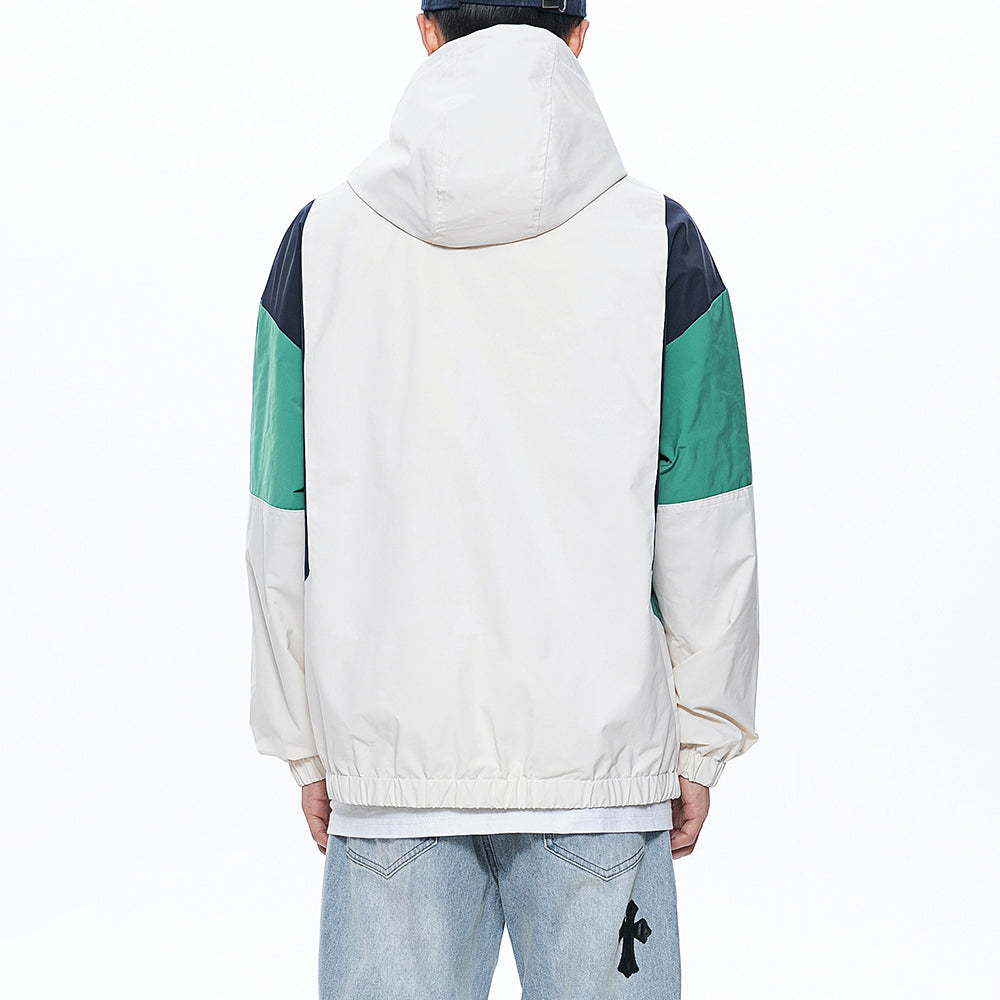 Men's Stitching Zipper Up Hoode Jackets