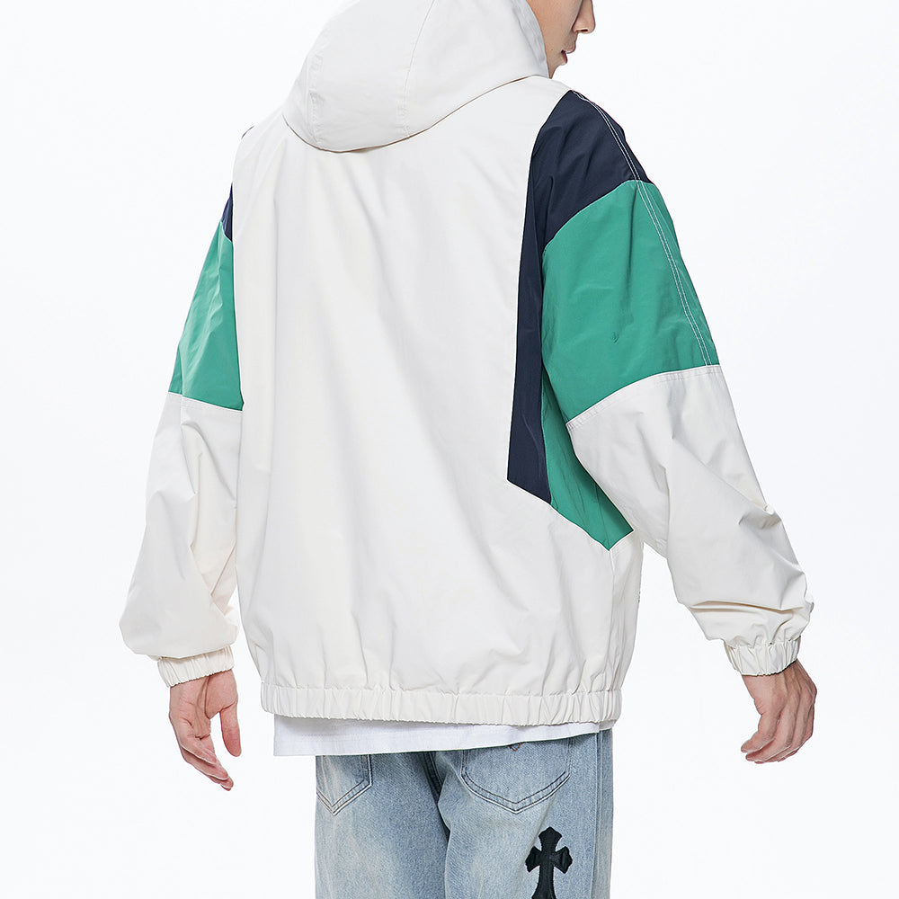 Men's Stitching Zipper Up Hoode Jackets