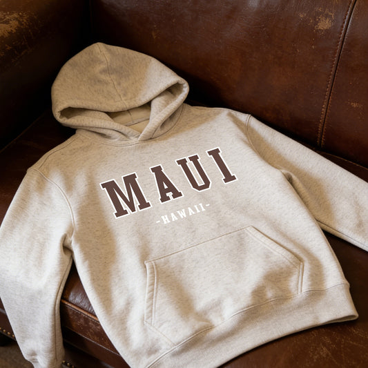 Vintage Maui Hawaii Hoodie, Retro Americana Clean Fit Pullover