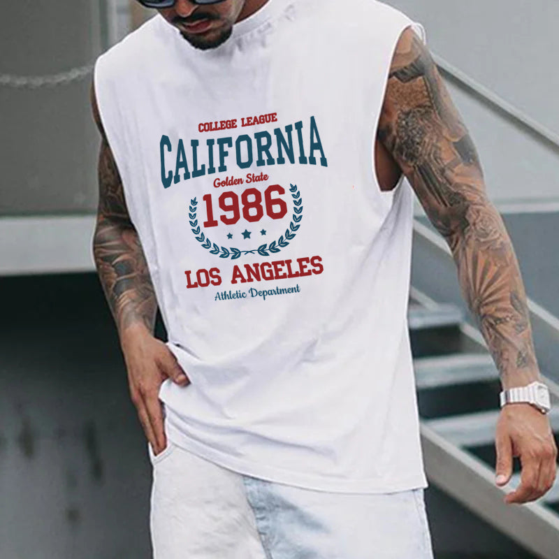 Alphabet Graphic Print Athleisure Men's Tank Top