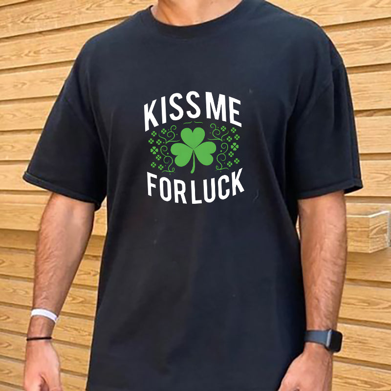 Irish Lucky Kiss Four-Leaf Clover Romance Tee