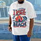 Life's a Beach Men's Letter Print White T-shirt