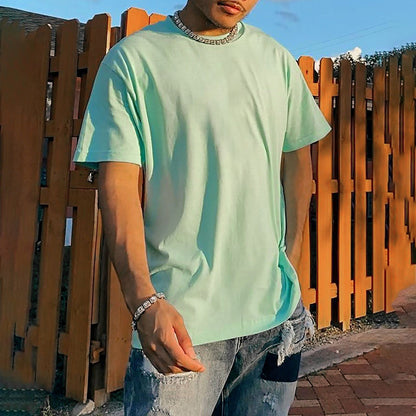 Casual Short Sleeve Plain Loose Men's T-Shirt