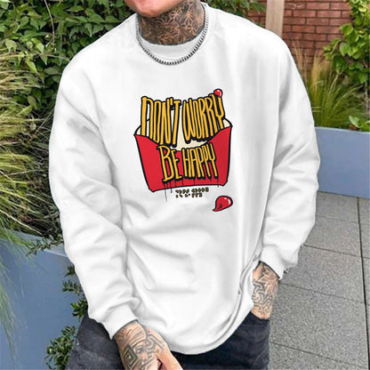 ACE2 Don't Worry Be Happy Men's Cotton Long Sleeve Tee-A
