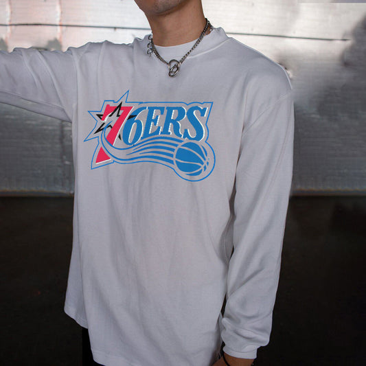 SIXERS Men's Basketball Sports Long Sleeve T-Shirts-A