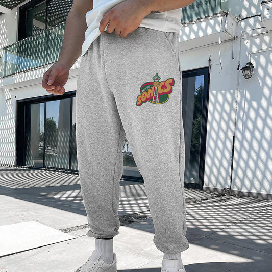 Sonics Men's Sports Casual Elastic Waistband Fleece Sweatpants