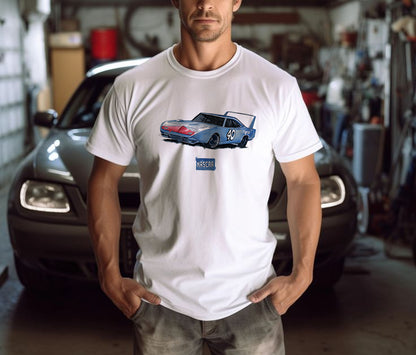 Racing White Men's Cotton T-shirt