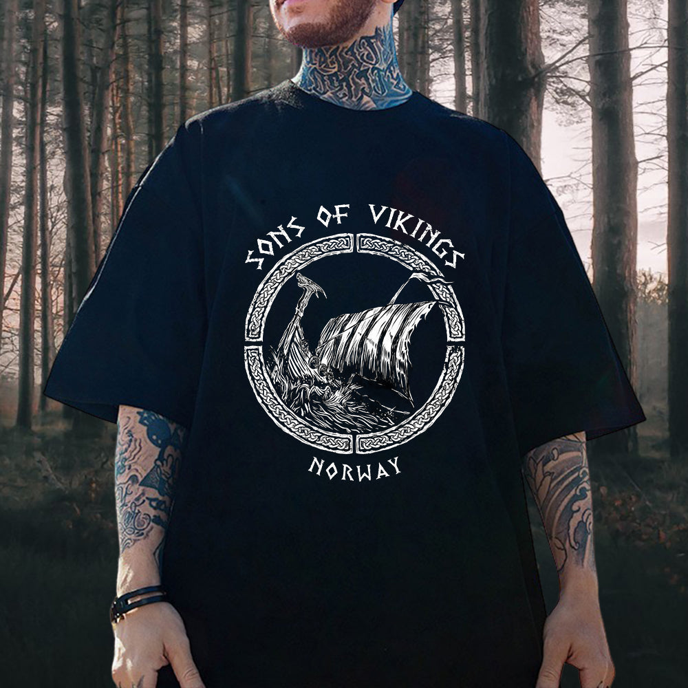 Nordic Viking Culture Print Men's T-shirt