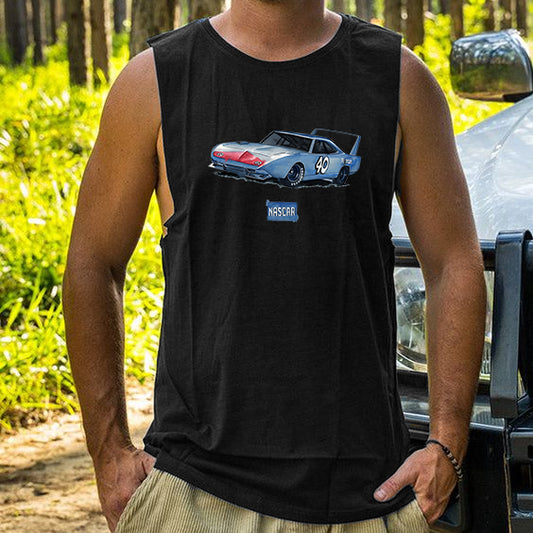 Racing Graphic Print Men's Tank Top-B