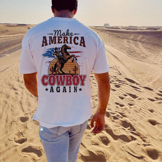 Cowboy Print Men's Cotton Tee