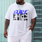 Men's Surf Life Palm Tree Letter Print T-shirt