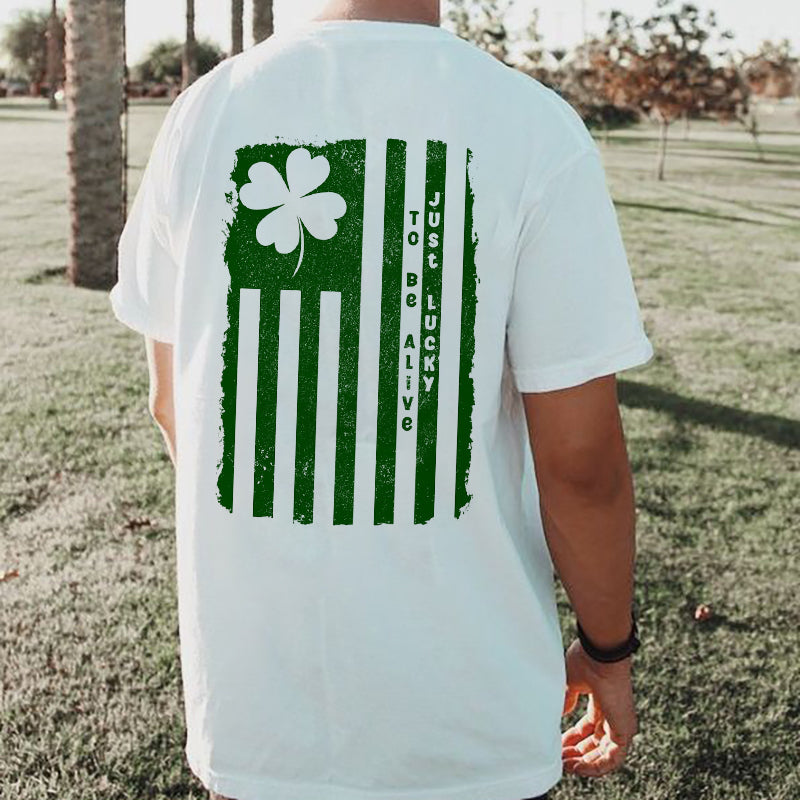 The Irish Luck Clover & Stripes T-shirt