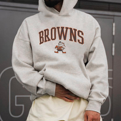 Clearance-Browns Football Team Men's Fahion Hoodies-XL
