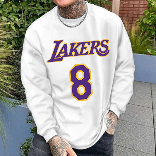 Lakers Men's Basketball Sports Long Sleeve T-Shirts-A