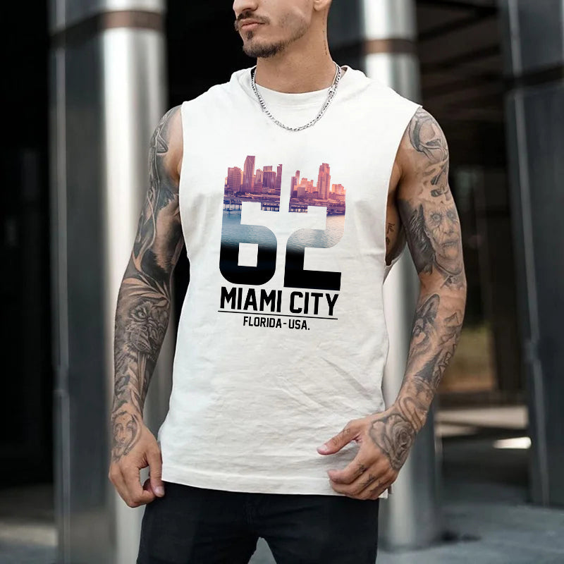 Men's Miami City Print Tank Top-B