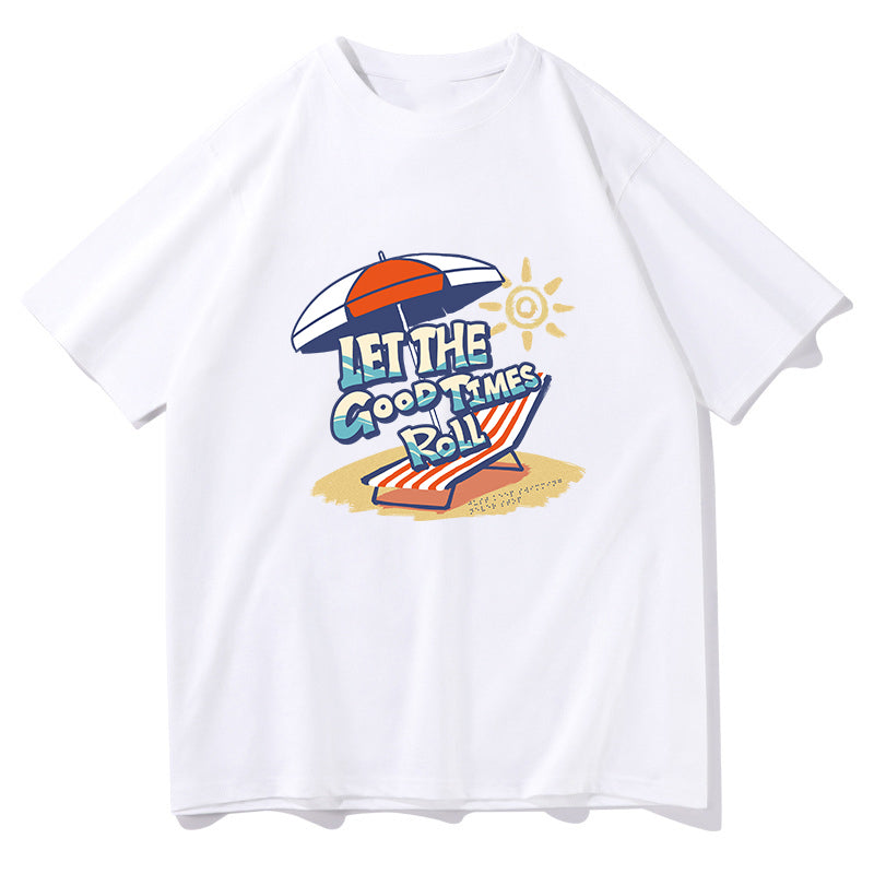 Men's Beach Vibes Print Cotton T-shirt
