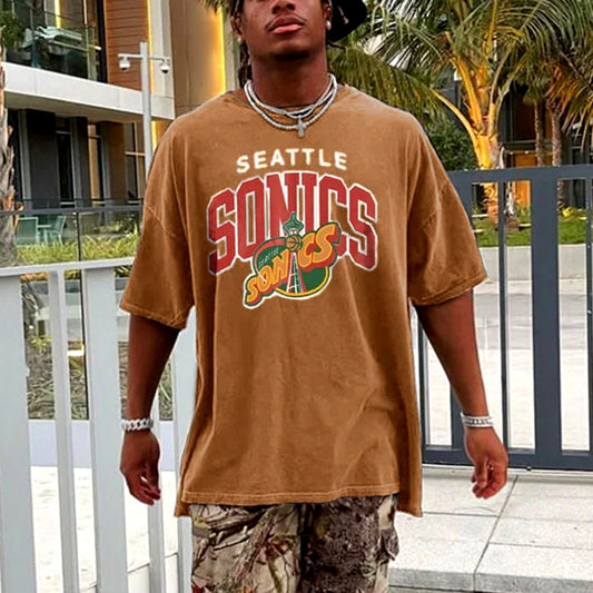 Sonics Men's Vintage Streetwear Short Sleeve T-shirts