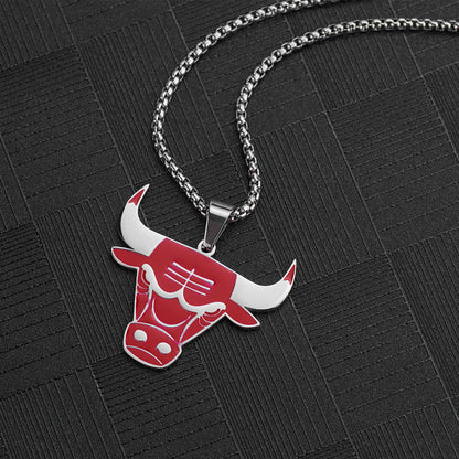 Chicago Bulls Titanium Steel Necklace