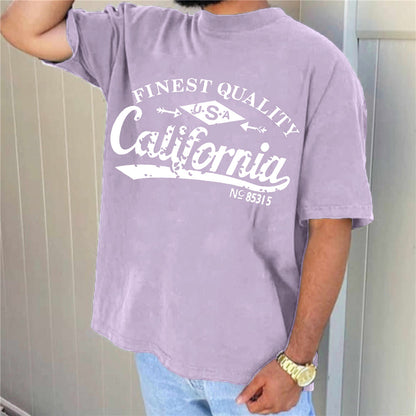 Trendy Street Print Round Neck Short Sleeve T-Shirt