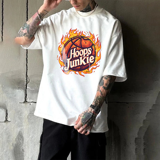 Hoops Junkie Basketball Print Men's T-shirts