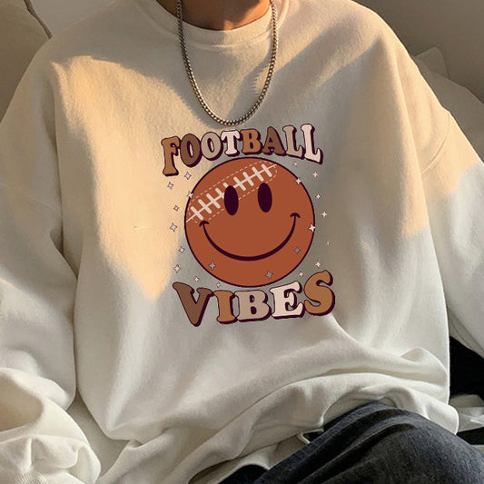 Smiley Face Football Vibes Men's Sweatshirt