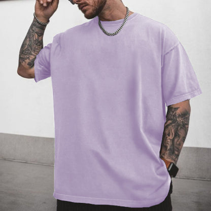 Plain Loose Casual Short Sleeve Men's T-Shirt
