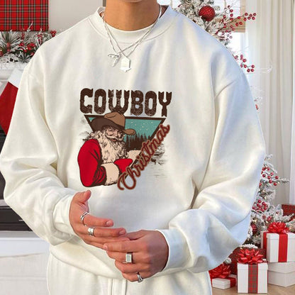 Cowboy Christmas Vintage Print Sweatshirt