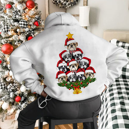 Christmas Dog Print Men's Fleece Hoodie