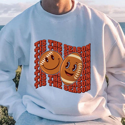 Smiley Face Rugby Print Men's Sweatshirt