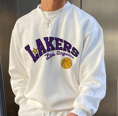 NOVAROPA™ Lakers Print Crew Neck Sweatshirt