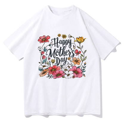 Women's Mother's Day Floral Print Oversized T-shirt