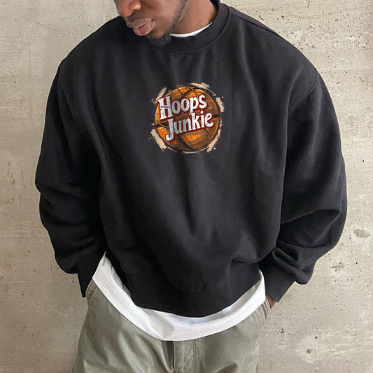 Hoops Junkie Basketball Print Men's Sweatshirt