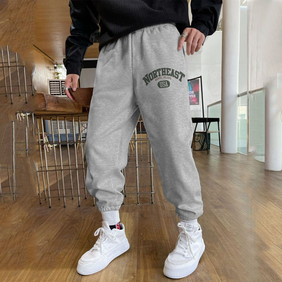 Northeast USA Men's Casual Elastic Waistband Fleece Sweatpants