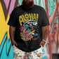 "Aloha" Skeleton Man Surfing Printed Men's T-shirt