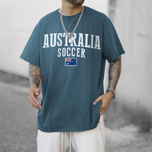 Australia Soccer Men's Streetwear Short Sleeve T-Shirts