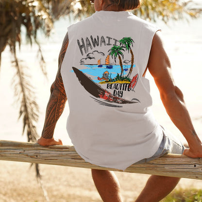 NOVAROPA™ Hawaii Beautiful Day Beach Print Men's Tank Top
