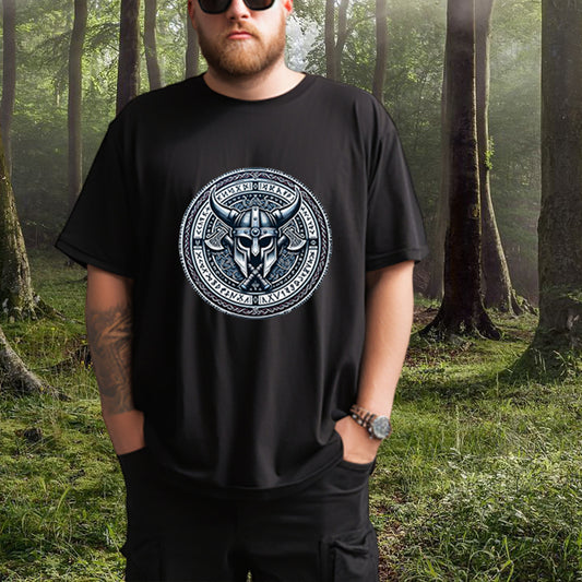 Viking Armor and Axe Print Men's Short Sleeve T-Shirt