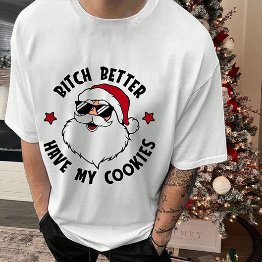 Santa Claus Letter Print Cotton Tee