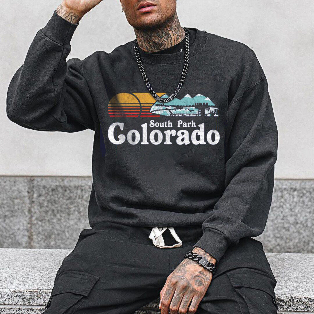 Colorado Graphic Print Men's Crewneck Sweatshirt