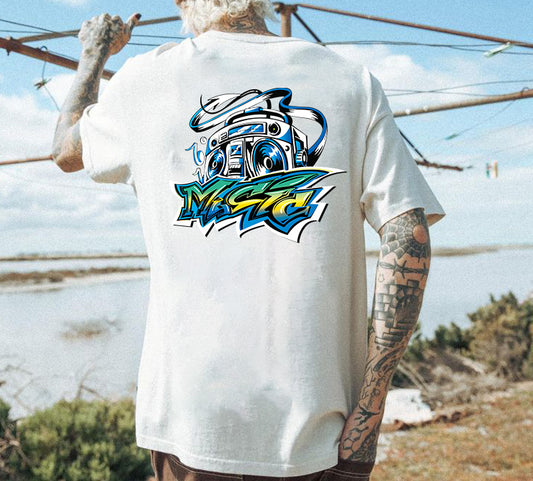 NOVAROPA™ Music Print Men's Cotton T-shirt