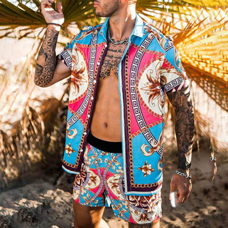 Men's Hawaiian Outfit Vacation Outfits Two Pieces Beachwear