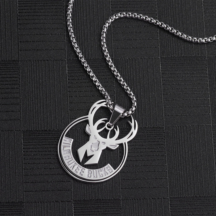 Milwaukee Bucks Titanium Steel Necklace