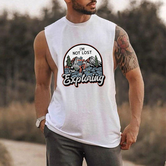 Men's Hiking Graphic Print Tank Top-B